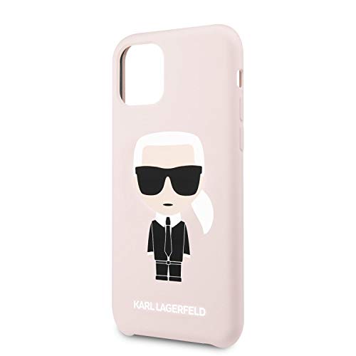 Karl Lagerfeld - Carcasa de silicona para iPhone 11 con interior de microfibra suave, color rosa claro