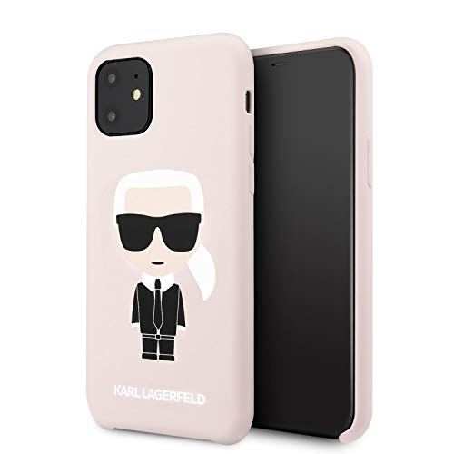 Karl Lagerfeld - Carcasa de silicona para iPhone 11 con interior de microfibra suave, color rosa claro