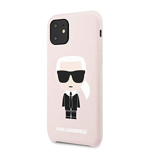 Karl Lagerfeld - Carcasa de silicona para iPhone 11 con interior de microfibra suave, color rosa claro