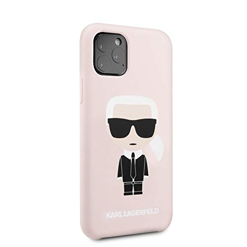 Karl Lagerfeld - Carcasa de silicona para iPhone 11 Pro con interior de microfibra suave, color rosa claro