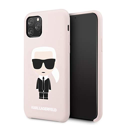 Karl Lagerfeld - Carcasa de silicona para iPhone 11 Pro con interior de microfibra suave, color rosa claro