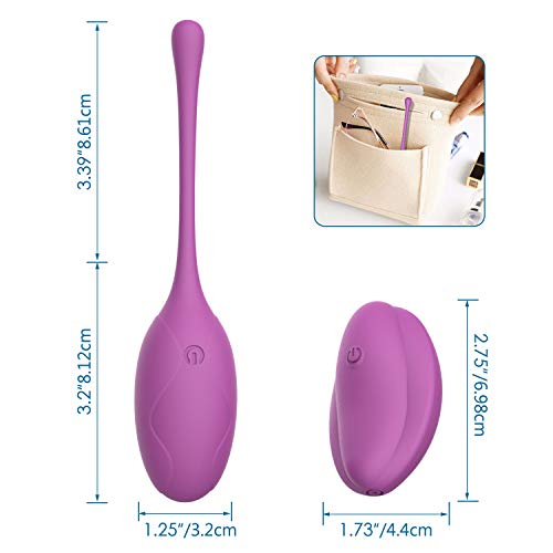 Kegel Bolas Chinas para Mujer AL'OFA Impermeable Silicona de alta calidad 10 Velocidades Ejercicio Kegel Control de vejiga Músculo pélvico Fortalecimiento control a distancia (Púrpura)