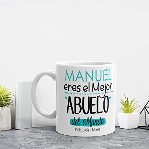 Kembilove Taza de Café Abuelo – Taza de Desayuno Eres el Mejor Abuelo del Mundo – Taza de Café y Té para Abuelos – Taza de Cerámica Impresa – Tazas de de 350 ml – Regalo Original Abuelo