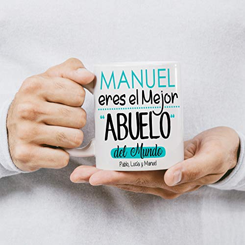 Kembilove Taza de Café Abuelo – Taza de Desayuno Eres el Mejor Abuelo del Mundo – Taza de Café y Té para Abuelos – Taza de Cerámica Impresa – Tazas de de 350 ml – Regalo Original Abuelo