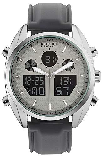 Kenneth Cole Reaction RK50550004 - Reloj de pulsera para hombre, color plateado y gris