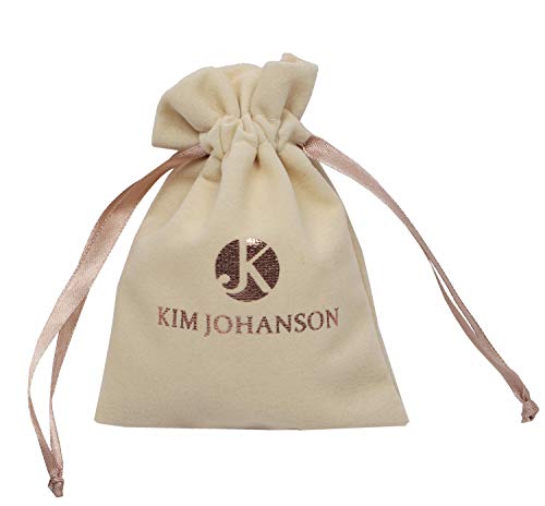 Kim Johanson Zara - Tobillera de Acero Inoxidable para Mujer, en Oro Rosa con circonitas incrustadas y un Cierre de mosquetón Fuerte, Incluye Bolsa de Regalo