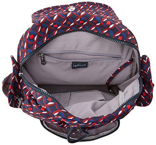 Kipling City Pack S, Mochila para Mujer, Varios Colores (Red Tile Print), 27x33.5x19 cm