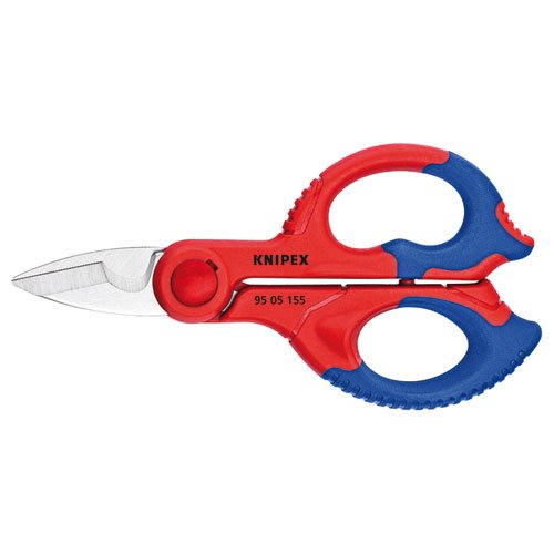 KNIPEX 95 05 155 SB Tijeras de electricista con fundas en dos componentes, reforzadas con fibras de vidrio 155 mm