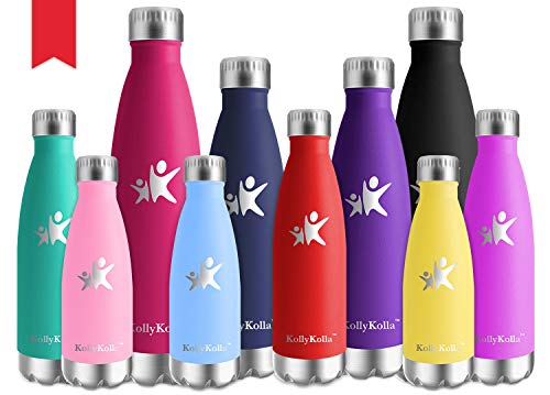 KollyKolla Botella de Agua Acero Inoxidable, Termo Sin BPA Ecológica, Botellas Termica Reutilizable Frascos Térmicos para Niños & Adultos, Deporte, Oficina, Yoga, Ciclismo, (750ml Rojo)