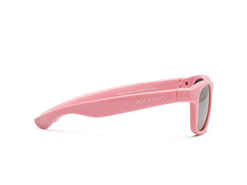 koolsun bebés y niños gafas de sol Wave Fashion 1 +, 100% protección UV, Rosa, 3-10 años