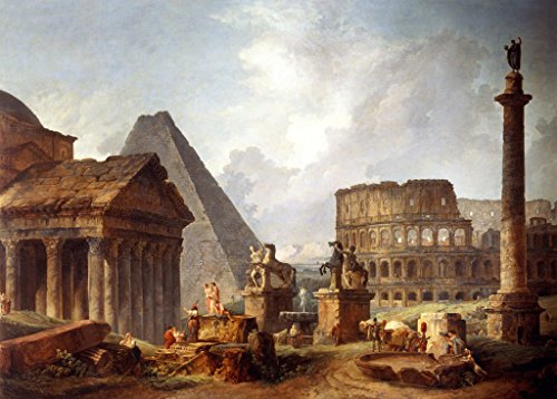 Kunst für Alle Impresión artística/Póster: Hubert Robert Ancient Monuments in Rome - Impresión, Foto, póster artístico, 90x65 cm