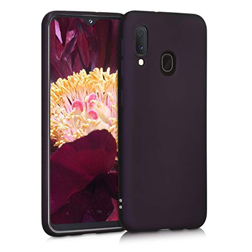 kwmobile Funda Compatible con Samsung Galaxy A20e - Carcasa móvil de Silicona - Protector Trasero en Frambuesa metálico