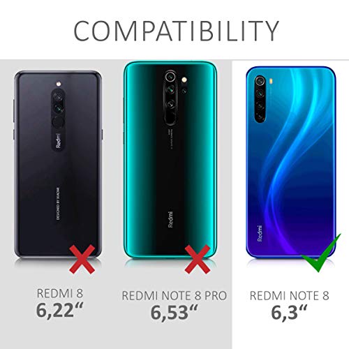 kwmobile Funda Compatible con Xiaomi Redmi Note 8 - Carcasa móvil de Silicona - Protector Trasero en Frambuesa metálico