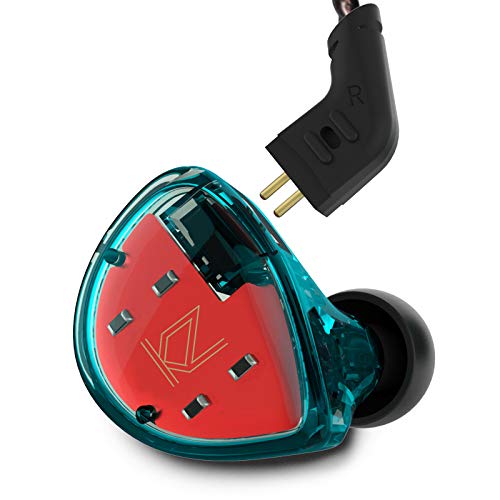 KZ ES4 Auriculares Dual Drivers Auriculares intrauditivos Auriculares Kiny Auriculares estéreo de Alta fidelidad Kiny Auriculares con Cable Desmontable (Azul sin micrófono)