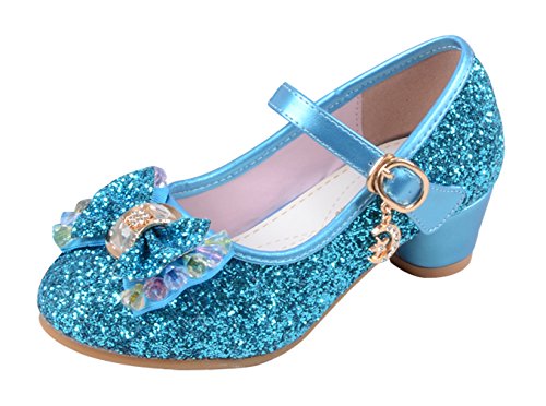 La Vogue Zapatos Zapatilla con Lentejuela Para Niña Princesa Fiesta Azul 33/Longitud Interior 21CM