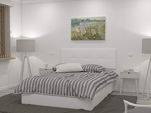 LA WEB DEL COLCHON - Cabecero tapizado Julie para Cama de 150 (160 x 55 cms) Blanco