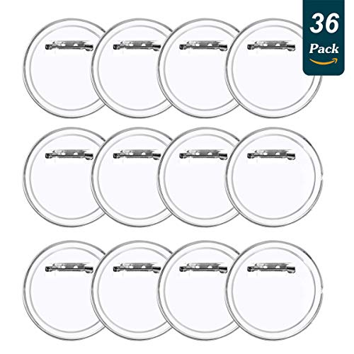 LAKIND 36 Piezas Chapas Personalizadas Botón de Pin Redondo de la Solapa de acrílico de la Insignia, plástico Transparente Craft para Las Insignias de DIY