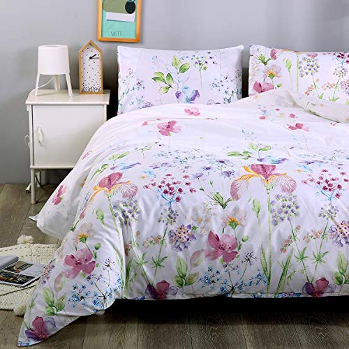 Langde Juego de Funda de Edredón Nordicas Étnico 220 x 240 cm para Cama 150/160 con 2 x Fundas de Almohada de 50 x 70 cm, Juego de Ropa de Cama Exótico Tema Flores