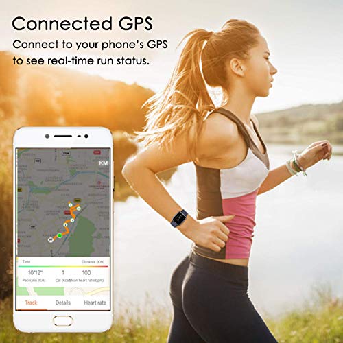 LATEC Pulsera Actividad Reloj Inteligente Impermeable IP68 Smartwatch Pantalla Táctil Completa con Pulsómetro Cronómetro Pulsera Deporte para Hombres Mujeres Niños con iOS y Android