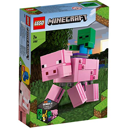 LEGO Minecraft - BigFig: Cerdo con Bebé Zombi, Set de Construcción Inspirado en el Videojuego, Incluye Figuras de Juguete de los Personajes, a Partir de 7 Años (21157)