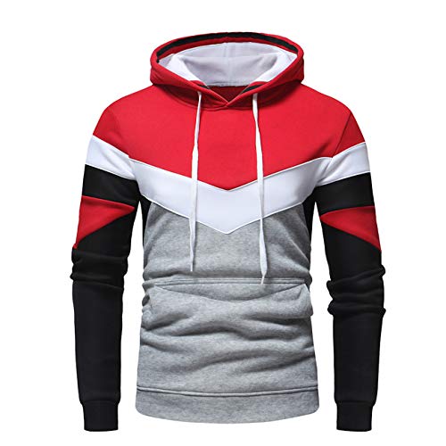 Legogo Sudadera con Capucha para Hombre, para otoño e Invierno, para Ocio y Moda. Rojo X-Large = Etiqueta XX-Large