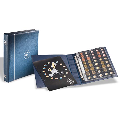 Leuchtturm 336883 Álbum de monedas de euro en formato OPTIMA, azul