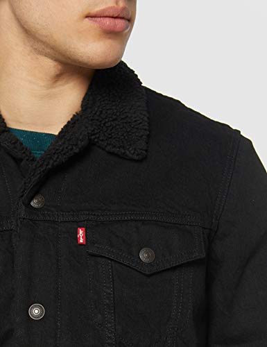 Levi's Type 3 Chaqueta Vaquera, Negro (Berk Sherpa Trucker 0100), Medium para Hombre