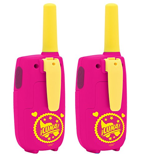 LEXIBOOK TW41SL Disney Soy Luna-Par de walkie talkies Digitales, Rango 5 kms, Color Rosa/Amarillo