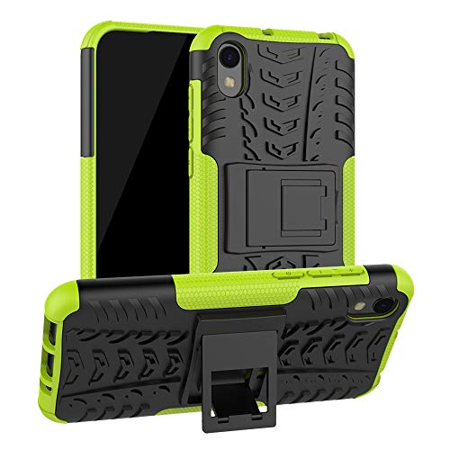 LFDZ Compatible Huawei Y5 2019 Funda, Soporte Cáscara de Doble Capa de Cubierta Protectora Heavy Duty Silicona híbrida Caso Funda para Huawei Y5 2019 / Honor 8S (Not fit Huawei Y5 2018),Verde