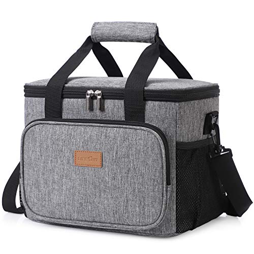 Lifewit Bolsa de Enfriamiento 15L,Bolsa Isotermica de Almuerzo Nevera para Alimentos Frutas Porta de Comida con Forro Plástico Aislamiento Térmico,Genial para Playa,Picnic,Camping,Barbacoa,Gris