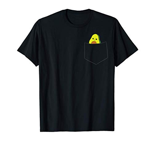 Lindo aguacate en el bolsillo Alimento vegetariano Avocado Camiseta