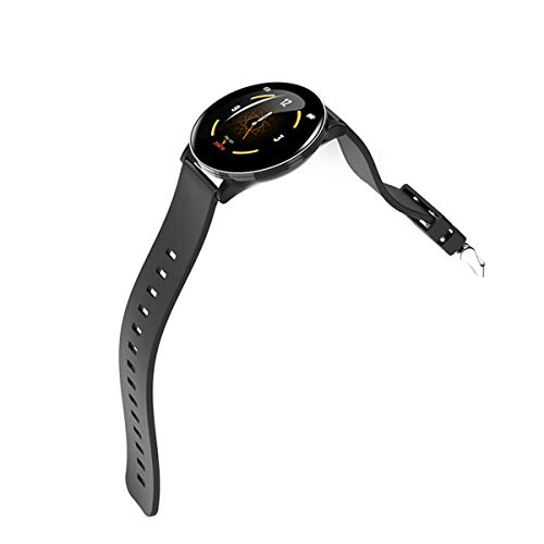 LIYINGKEJI Pulsera Inteligente, rastreador de Actividad Monitor de Ritmo cardíaco a Prueba de Agua IP67 Deporte Mujer Hombre Niño Presión Arterial Cronómetro Contador de frecuencia (Negro (Redondo))