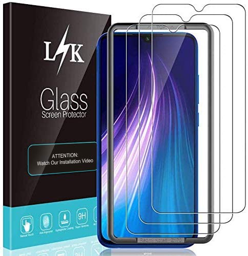 LϟK 3 Pack Protector de Pantalla para Xiaomi Redmi Note 8, Cristal Vidrio Templado Premium Xiaomi Redmi Note 8 [Dureza 9H] [Funda Compatible] [Anti-Arañazos] [Sin Burbujas] [Kit Fácil de Instalar]