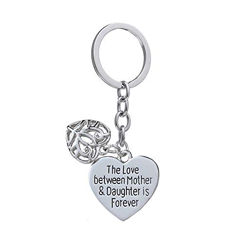 Llavero con texto «Love Between Mother and Daughter is Forever» con forma de corazón para regalo entre madres e hijas, Double pendnat