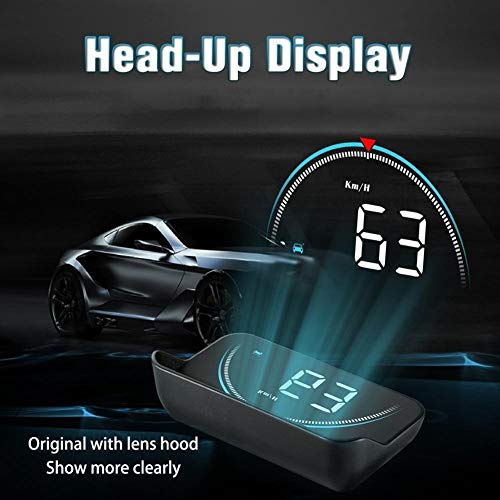 LLTT HUD Head Up Display Car-Styling Hud Pantalla De Exceso De Velocidad Advertencia Parabrisas del Proyector del Sistema De Alarma (Color Name : Black)