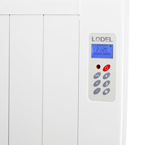 LODEL RA10 | Emisor Térmico Bajo Bajo Consumo | 1500W | 10 Elementos de Aluminio | 17 – 24m2 | Calentamiento Rápido | Programable | Mando a Distancia | 3 Modos | Incluye patas y soporte para pared.