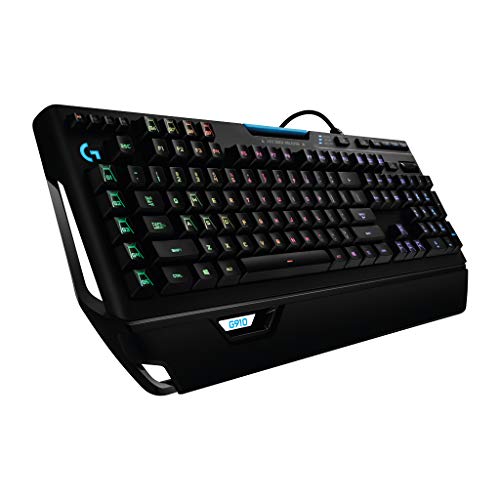 Logitech G910 Orion Spectrum, Teclado Mecánico RGB para Gaming, Romer-G Táctil, 9 Teclas G, Segunda Pantalla Arx, Disposición QWERTY, USB/Alámbrico, Negro