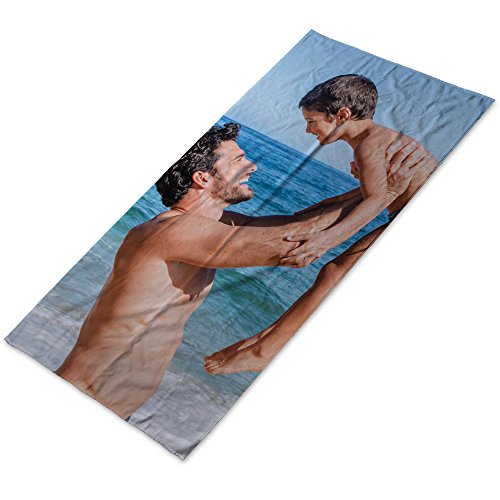 LolaPix Toalla de Playa Personalizada con Foto/Imagen/Texto/Nombre. Toalla de baño de algodón. Toalla Personalizada para Playa Piscina Camping. Varios tamaños Disponibles. 80x160cm.