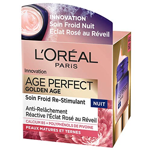 L'Oréal Paris - Age Perfect - Golden Age - Soin Froid Nuit Re-Stimulant - Anti-Relâchement & Eclat - Peaux Matures - 50 mL