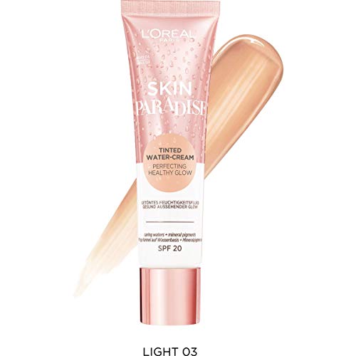 L'Oreal Paris Make-Up Designer Skin paradise Water-Cream Hidratante con Color y Spf 20, Tono Piel Medio Light 03 39 g