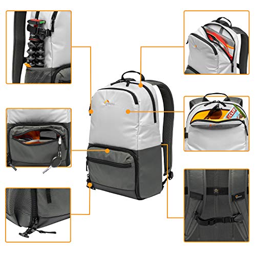 Lowepro LP37236-PWW - Mochila para cámara Ext. Truckee BP 200 LX, para Tablet 13", DSLR compacta/cámara sin Espejo, Sony, Canon, Nikon, 1-2 Objetivos, Gimbal, Dron, dji, Osmo, Mavic, Gris Claro