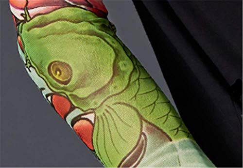 Luemdss Men's Sun Protection Sleeves Chinese Dragon Arm Sleeve Driving Tattoo glovesOutdoor Arm Protection Sleeves