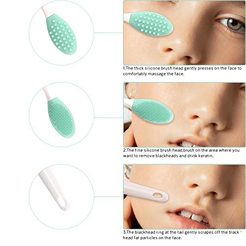 LUTER 6 Piezas Cepillo De Labios Exfoliante De Silicona y 2 Piezas De Cepillo Facial Herramienta De Limpieza Suave Para Una Piel y Labios Más Suaves (Colores Surtidos)