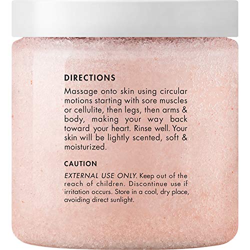 Majestic Pure Himalayan Salt Body Scrub with Lychee Essential Oil, All Natural Scrub to Exfoliate & Moisturize Skin, 12 oz