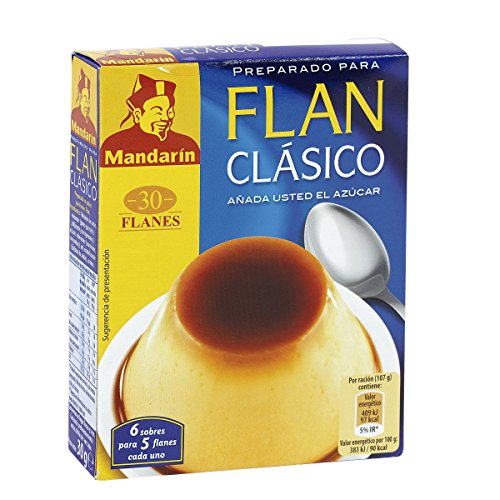 Mandarín - Preparado para flan clásico - Añada usted el azúcar - 6 sobres