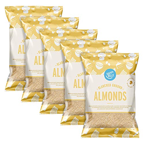 Marca Amazon - Happy Belly Almendras peladas molidas 200gr x 5