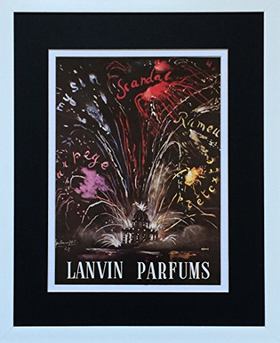 Marco y soporte, Vintage Póster, diseño Lanvin Perfumes 1940 – 20 "x 16" " – publicidad fuegos artificiales