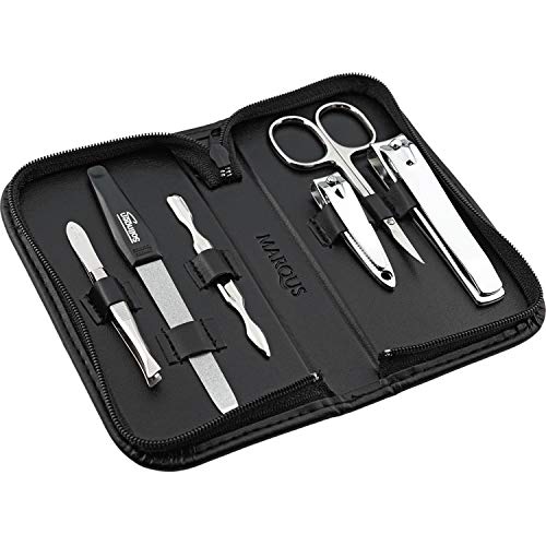 marQus set manicura de 6 piezas de Solingen Alemania - Set de manicura y pedicura para hombre y mujer en estuche, kit de manicura y pedicura ideal para viaje