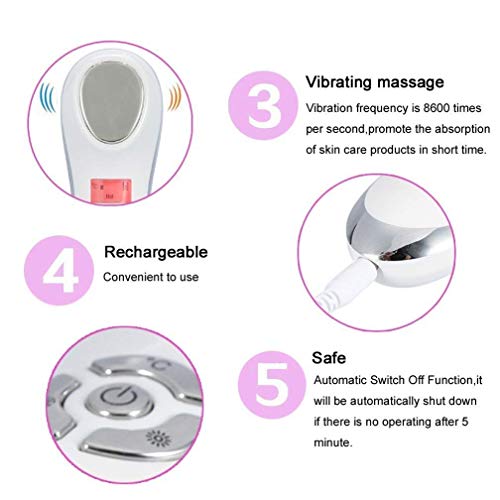 Masajeador facial anti-arrugas y relaja la cara con vibración de alta frecuencia con una temperatura desde 5 a 42 grados, dispositivo cosmético de la radiofrecuencia microinfluenza de ION para el trat