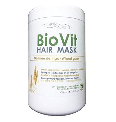 Mascarilla capilar BIOVIT Germen de trigo nutritiva cabellos secos sin parabenos ni siliconas 1000ml sesioMWorld®